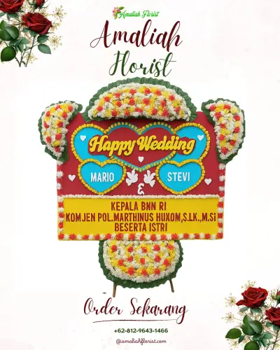 Karangan Papan Bunga Pernikahan di Cingambul